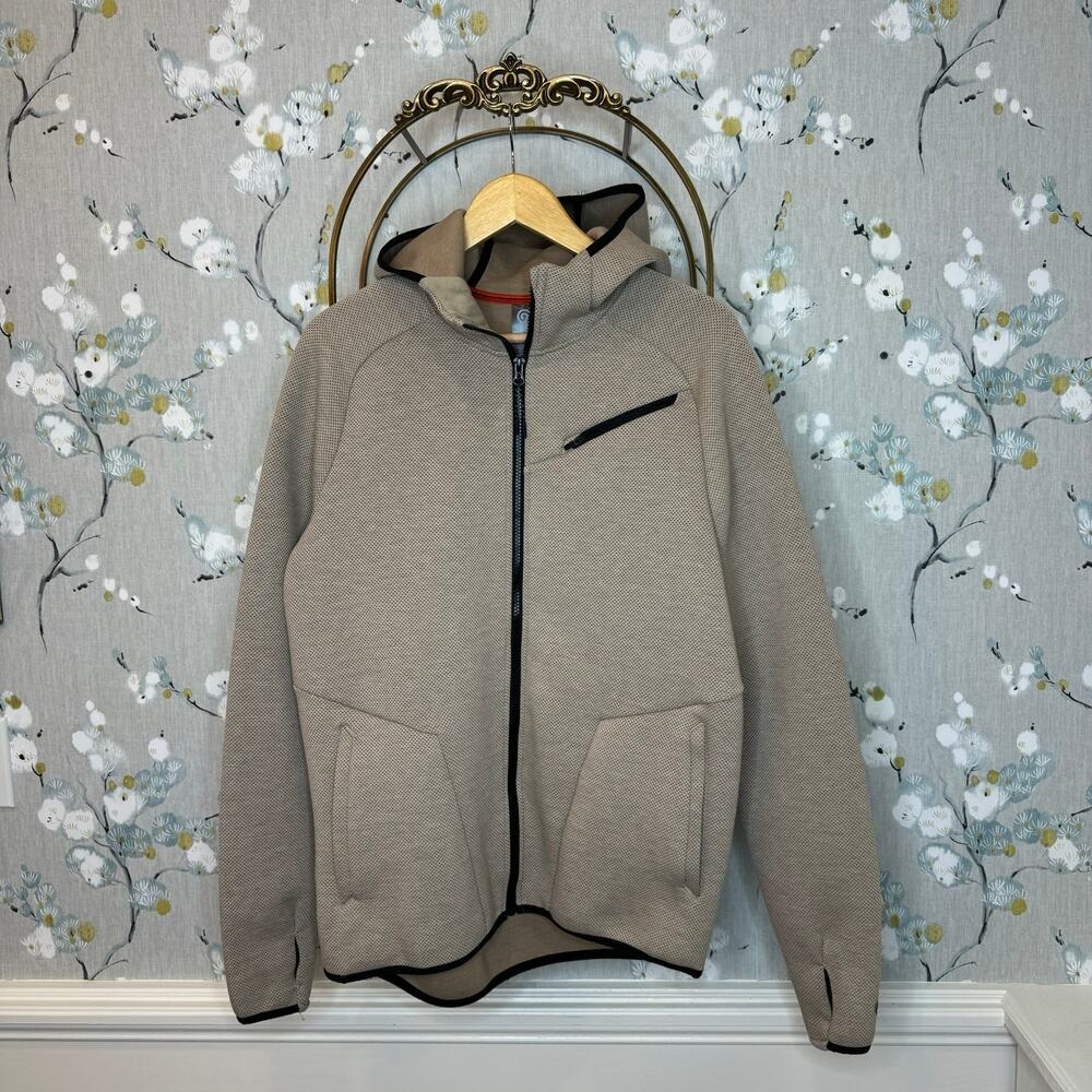 Champion C9 Womens Tech Fleece Full Zip Hoodie Tan Black Jacket K9680-N7E Medium